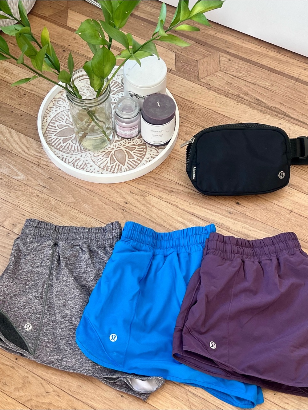 Lululemon Run Shorts Trio - Gray, Electric Blue, Plum